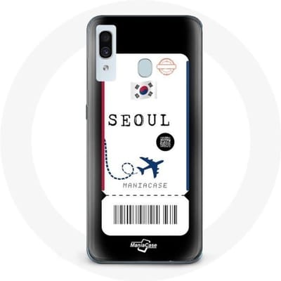 Coque pour Samsung Galaxy A30 Billet d'avion Seoul Corée du Sud