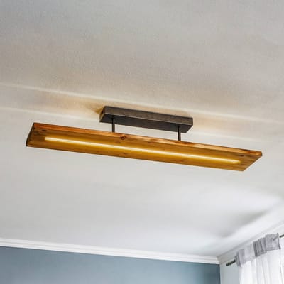 Trio Lighting Brad LED plafondlamp van hout