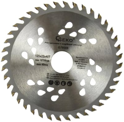 GEKO Cirkelzaagblad - 125 mm - 40 Tanden - Koelgaten - TCT