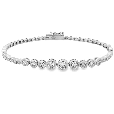 Juwelier Zwartevalk - Zilveren (gerhodineerd) tennis armband met zirkonia - 23.363