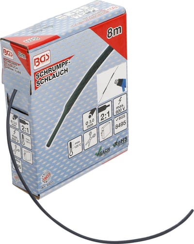 BGS krimpkousdoos zwart Ø 3 mm 8 m - 6923