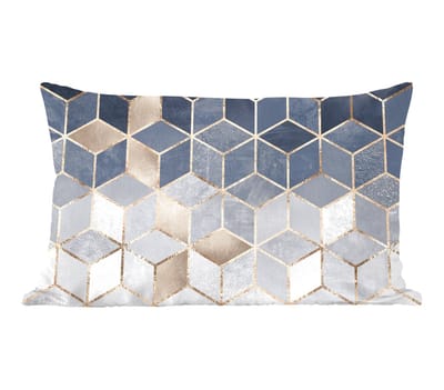 Sierkussens - Kussentjes Woonkamer - 60x40 cm - Kubus - Goud - Luxe - Patronen