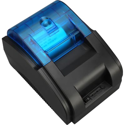 Imprimante thermique de reçus 58 mm USB Bluetooth Imprimante de reçus de bureau pour usage commercial blue