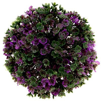 Mini decoratieve bal paars met kunstbloemen Ø10cm 1 st