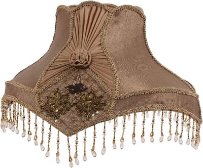 Baroque - Lampenkap - Lampenkap Victorian Dome Eliza 38 cm - Bruin - Stof - 21x38x33 - Fabric