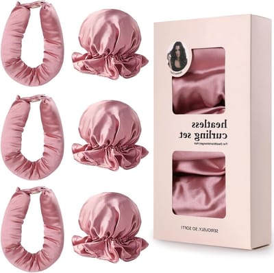 Krulspelden zonder hitte - Haarstyling gereedschap - Natuurlijke krullen maken - Zacht en flexibel - 6 stuks - Roze