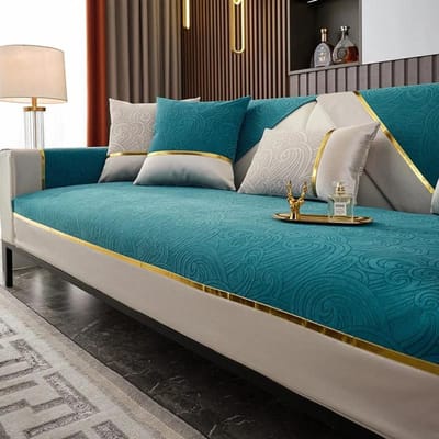 Verdikte Stoffen Bankhoes I Vorm Slipcover Zitbank Handdoek Stofhoes Handdoek Banken voor Woonkamer Decor Stoelkussen 3-zits 70x70cm