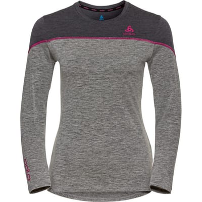 Odlo BL Top Crew Neck LS PW 150 Dames - Sporttruien - grijs/roze - Vrouwen