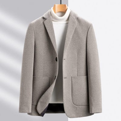 Wollen Pakjas Heren Lente en Herfst Nieuw Casual Pak Trend Mode Heren Wollen Jas 4XL