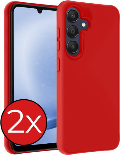 Hoesje - 2 Stuks - Geschikt voor Samsung Galaxy A26 - Sterk & Shockproof - Telefoonhoes - Back Cover - Case Siliconen - Telefoon Hoes - Rood