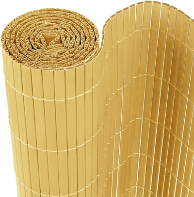 Privacyscherm Hek - Inkijkbescherming Tuin - Balkon Terras - Weerbestendig PVC - 90x400cm - Bamboe
