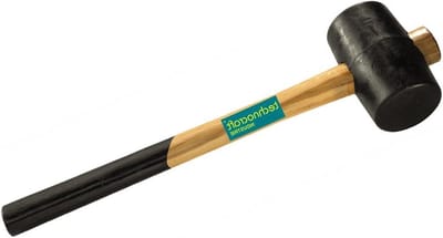 Rubberen hamer met houten steel - maat 2/64 mm volgens DIN 5128 30350400