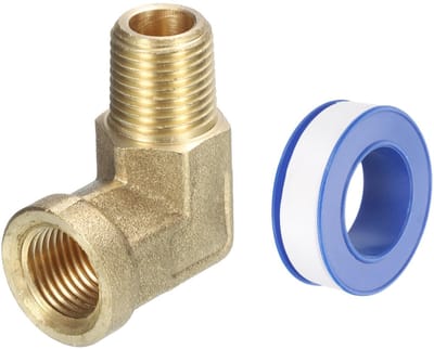 Inovra - QUARKZMAN Messing slangkoppelingen 1/8 inch NPT mannelijk x 1/8 inch NPT vrouwelijk, 1 stuk 90 graden hoekschroefverbinding van gesmede buisfitting adapter voor gas, lucht, olie, propaan