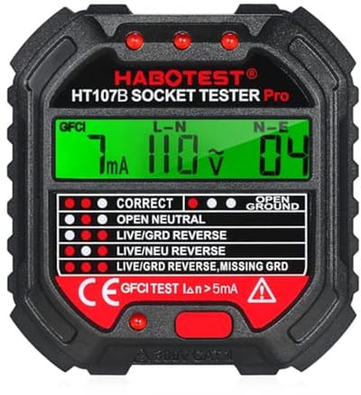 Stopcontacttester met RCD-test en Foutdiagnose - Spanningsmeter voor Veilig Testen
