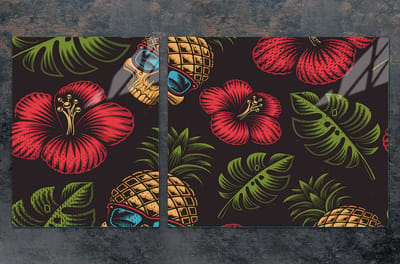 TMK ArtDeko Ananas - Snijplank - 100x52 cm - Gehard Glas - Motief Ananas