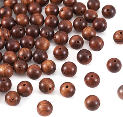 100 stuks natuurlijke gewaxte ronde houten kralen, 8 mm, rozenkrans houten afstandhouder, bruine kleur, losse kralen met gat van 1,5 mm voor het maken van rozenkranssieraden
