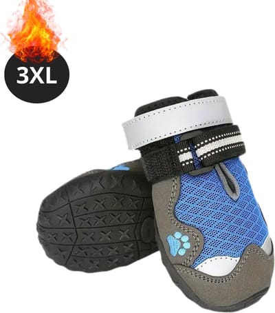 Nivard Hondenschoenen Pootbeschermer - Hondenschoenen - 4 Stuks - Hondenschoentjes - Pootbescherming Hond - Waterbestendig - Antislip - Blauw - 3XL