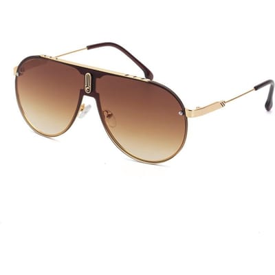 Tijdloos Retro Randig Punk High-End Ontwerper Stijl Trendy Oversized Legering Metaal Aviator Vrouwelijk Voor Beide Geslachten Zonnebrillen As the photo brown