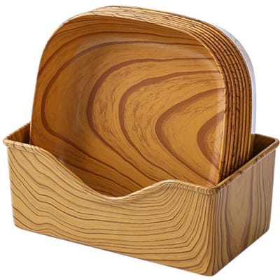 Spit Bottenbord Keuken Houtnerf Plastic Vierkant Bord Gedroogd Fruit Vruchtencake Snackborden Snack Tafelgerei Kom Schotel Eetgerei