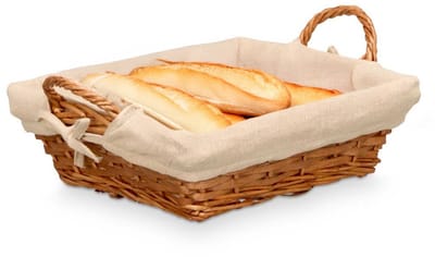 Kipit Storage Rieten mand - gevlochten riet - bruin - 35 x 28 x 13 cm - broodmand - serveermand