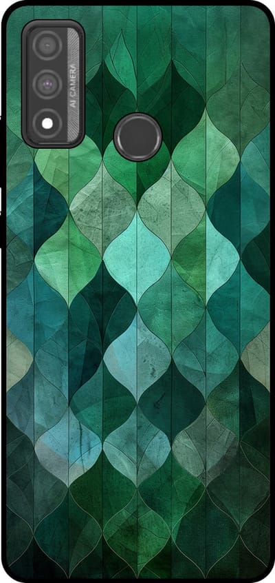 Smartphonica Telefoonhoesje Geschikt voor Huawei P Smart (2020) met groene bladeren opdruk - TPU backcover case green leafs design geschikt voor Huawei P Smart (2020)