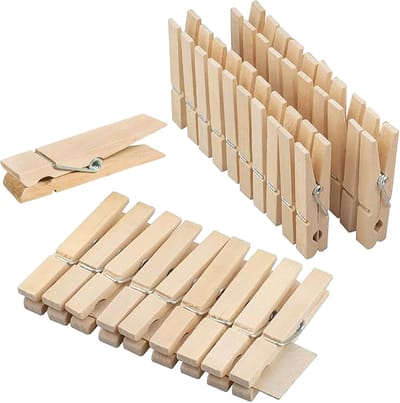 Dailygoods - 30 Stuks Houten Wasknijpers, Mini Houten Klemmen, Decoratieve Wasknijpers, Kleine Houten Wasknijpers Als Decoratie Voor Foto's, Collages, Ansichtkaarten, Foto's & Cadeaus