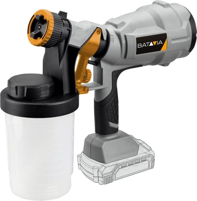 Batavia Accu 18V Verfspuit - Excl. Accu en Oplader - Geschikt voor verf-, vernis-, beits- en laksoorten - Te gebruiken voor buiten en binnen - Instelbare verfstroom - Maxxpack
