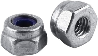 RVS M2 Zeskantmoeren, Zelfsluitende Moeren met Nylon Ringen, 100 Stuks, Antislip en Duurzaam
