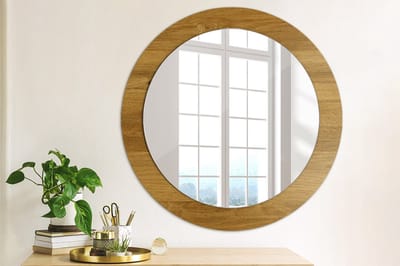 Coloray Bedrukte Spiegel - Rustiek eikenhout Spiegel Lijst Met Print - 70 cm - Bruin Bedrukte Spiegel - Spiegel Lijst Met Print - Spiegel Met Print - Wandspiegel Met Print