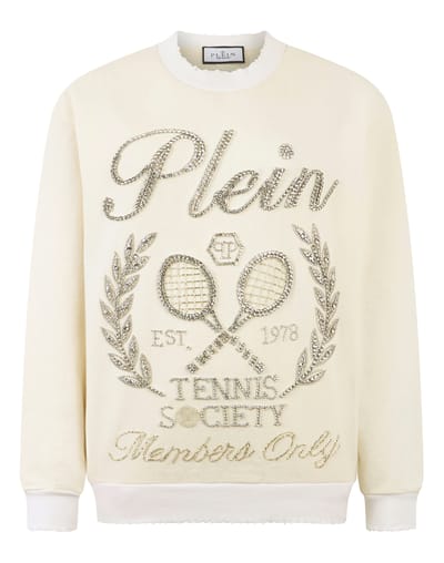Washed Sweatshirt Tennis Society Strass