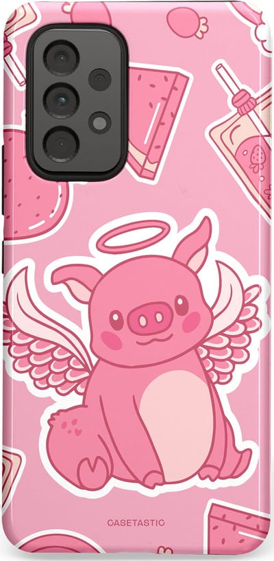 Casetastic Hoesje Geschikt voor Samsung A53 - Stijlvolle Beschermende Duo-layer Case - Varken vleugels