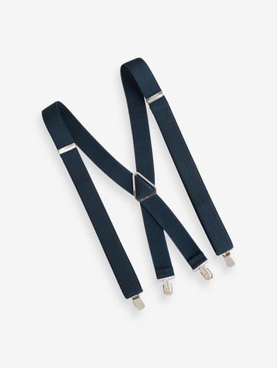 Next - Heren - Brede bretels met visgraatmotief - Blauw