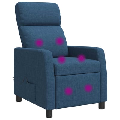 vidaXL - Massage - Relaxstoel - Blauw - Stof