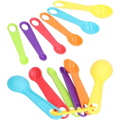 12 Stuks/set Kleurrijke Maatlepel Plastic Maatbeker en Lepel met Schaal Veilig en Handig yellow