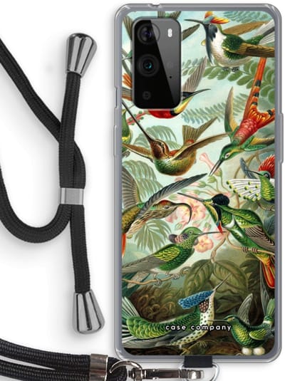 Case Company® - Hoesje met koord geschikt voor OnePlus 9 Pro hoesje met Koord - Haeckel Trochilidae - Telefoonhoesje met Zwart Koord - Bescherming aan alle Kanten en Over de Schermrand