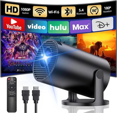 DYNA® Draagbare Beamer - Beamer - Projector - Mini Beamer - Zwart - 9cm x 9cm x 13cm