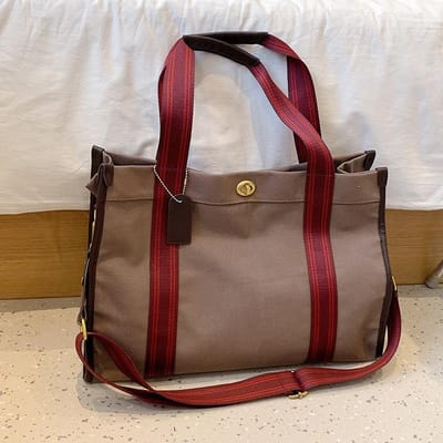 Canvas Tas Zomer Modieus en Evergrande Dames Tas High End Handheld Grote Capaciteit Draagtas Eén Schouder Crossbody Tas gray