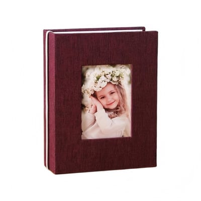 Met linnen bekleed fotoalbum — 16,5 x 13 x 5 cm — Geschikt voor foto's tot 6 inch — Biedt plaats aan 100 foto's — Opbergalbum — Multifunctioneel bewaoralbum — Ideaal voor het verzamelen van postzegels, bioscoopkaartjes, reistickets en meer