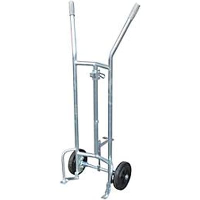 Vatenwagen FP-V, gegalvaniseerd staal, 350 kg draagvermogen, voor 200 l stalen tonvaten, massief rubberen banden