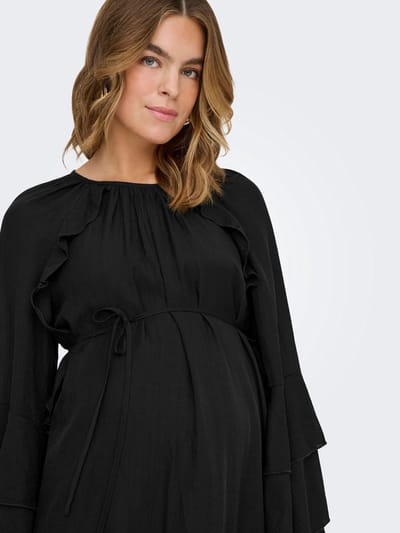 ONLY - OLMPARLI L/S O-NECK FRILL ABK DRESS WVN - Dames - Mini jurken