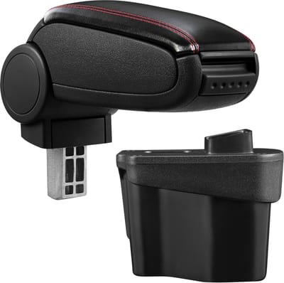 Armsteun Kia Rio III UB 2011-2017 kunstleer zwart rood stiksel