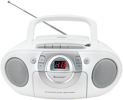 Soundmaster SCD5100WE, Boombox met FM-radio, CD- en cassettespeler, wit