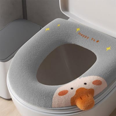 Schattige eend patroon toiletbril cartoon waterdichte antibacteriële toiletbril ring huishouden 1pcs gray