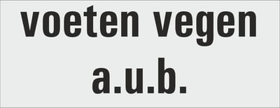 voeten vegen aub deurbordje - deur - tekstbordje - zelfklevend - geanodiseerd aluminium - 130 x 50 mm. - dikte 0,5 mm. - 5 jaar garantie!