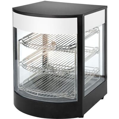 GGM Gastro Warmhaltevitrine - 355mm - 800 Watt - 3 Ablagen - Schwarz