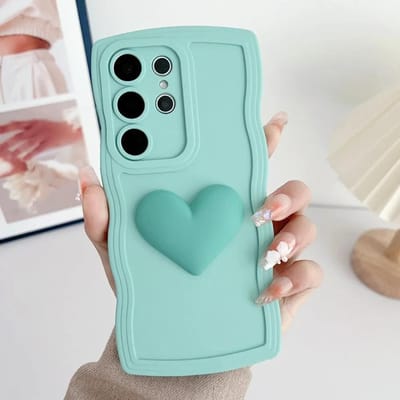 Zachte TPU Love Hart Golvende Hoes voor Samsung Galaxy S25 S23 S21 S20 FE S24 S22 Ultra Plus + A55 A35 A25 A15 A54 A53 A34 5G A05 A05s Galaxy S22