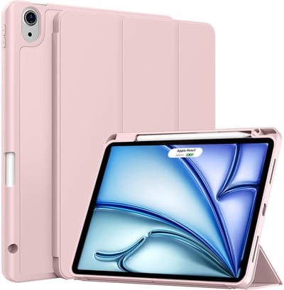 CaseMania Bookcase hoesje geschikt voor Apple iPad Air 11 inch (M2-M4) - Effen Roze - Kunstleer