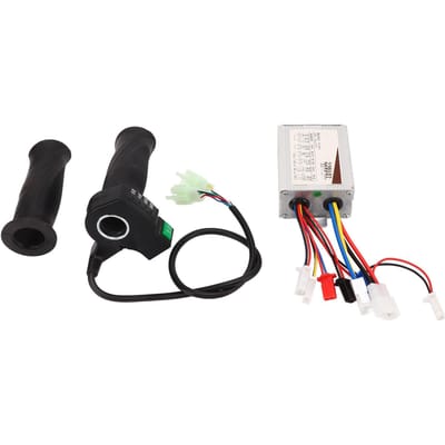 Kit contrôleur de moteur brossé Coque en alliage d'aluminium 48V 500W Accélérateur à 4 vitesses Poignée tournante pour vélo électrique white