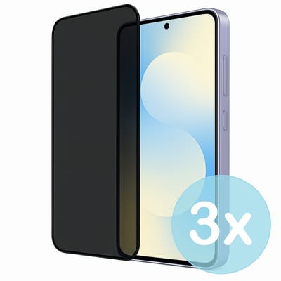 Privacy Screenprotector Geschikt voor Samsung Galaxy S25 FE – Anti-Gluren – Krasbestendig Gehard Glas 9H – Volledige Dekking – 3-Pack – FuturiQ