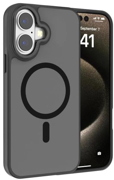 Backcover matte achterkant telefoonhoes [Compatibel met MagSafe] Schokbestendig Hoesje - Geschikt voor: Apple iPhone 17 - Zwart